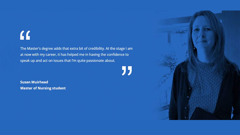 A nursing student shares a testimonial about the benefits of a master's degree.