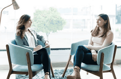 Two woman in a Psychology session